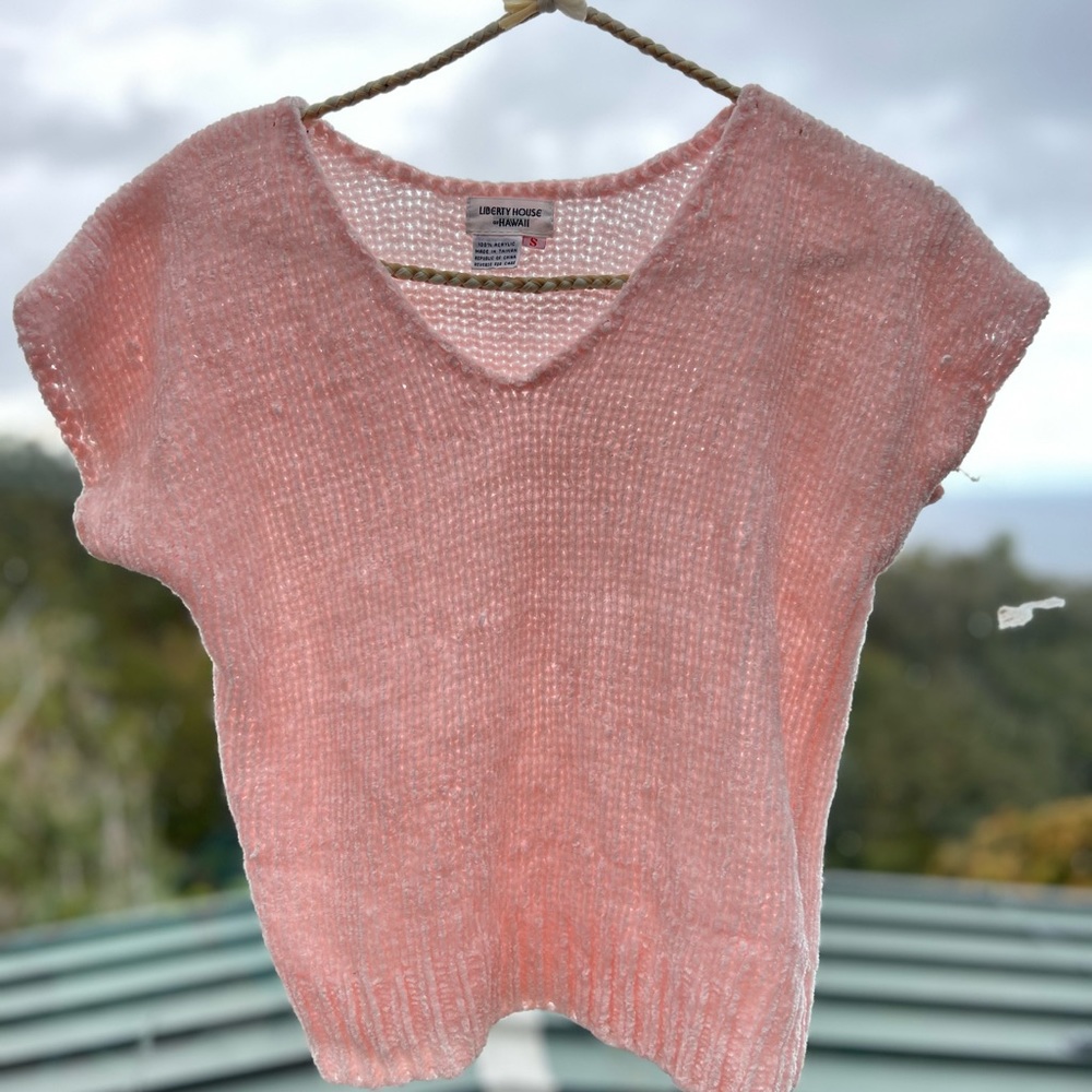 Pink LIBERTY HOUSE Hawaii pink vtg sweater top SMALL